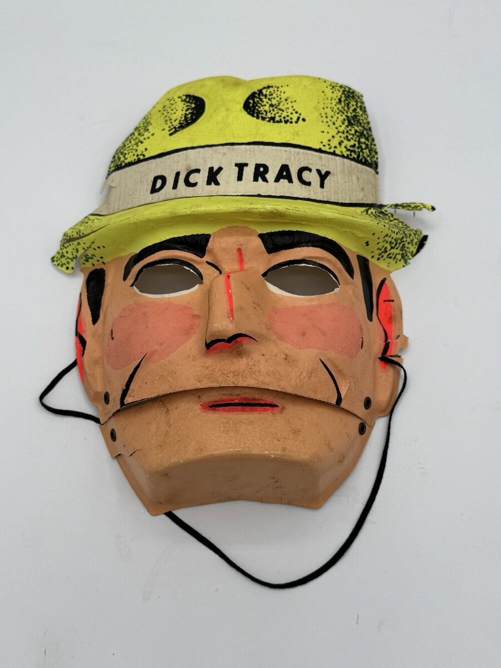 Vintage Ben Cooper Dick Tracy Moving Jaw Halloween Mask Vacuform Costume Rare